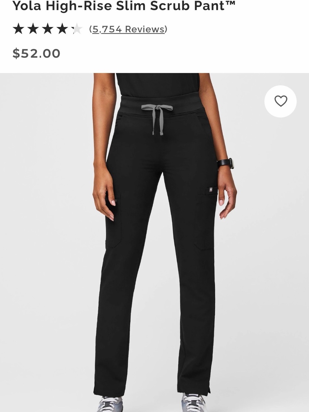 Yola high-Rise Slim Scrub Pant - Black